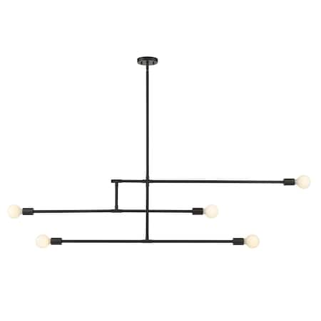 Z-Lite Modernist 5 Light Chandelier, Matte Black 731-5MB